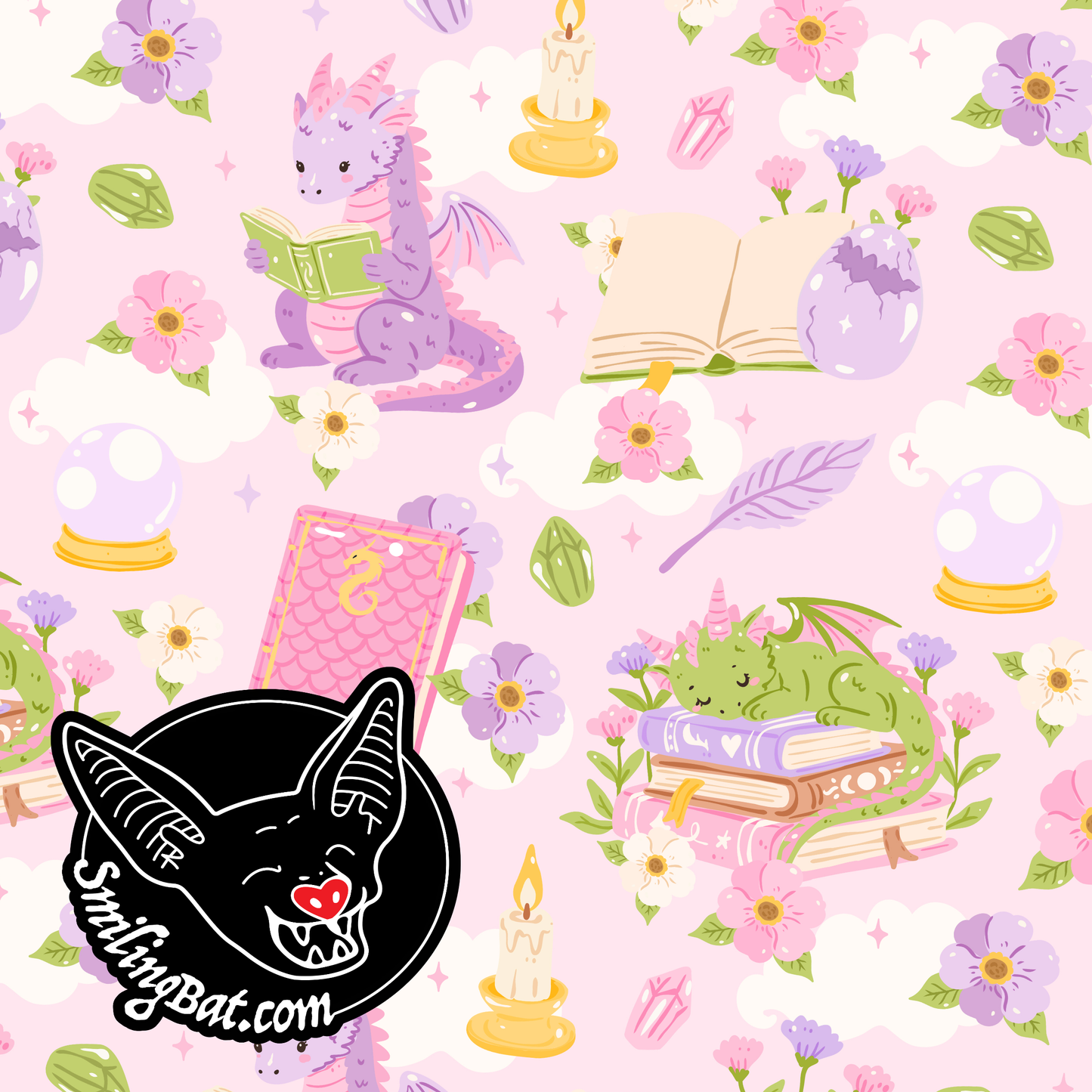 Bookish dragon pink